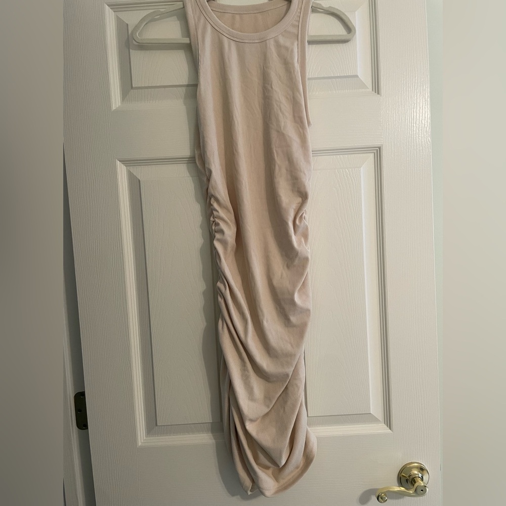 Ruched Cream Dress